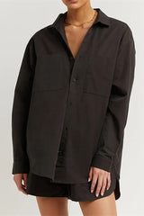 Long Sleeve Blouses Cami Crop Top 3pcs Shorts Set