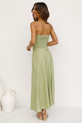 Strapless Backless Vacation Maxi Dresses - Green