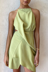 Square Halter Backless Prom Mini Dresses