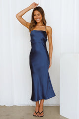 Satin Open Back Gown Slip Maxi Dresses