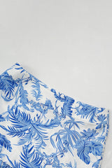 Cami Cutout Tied Up Ruched Tube Top Tiered Pleated Maxi Skirt Floral Print Vacation Matching Sets