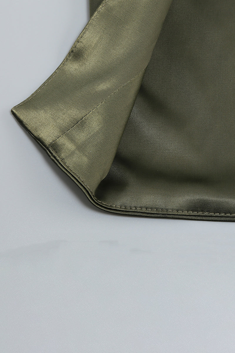 Irregular Neck Seam Corset Strapless High Slit Satin Evening Gown Slim Maxi Dresses