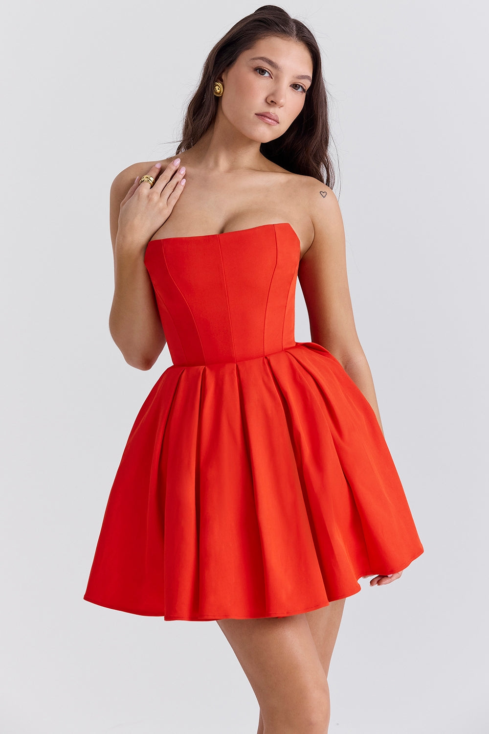 Boat Neck Corset A-Line Mini Tube Dresses-White