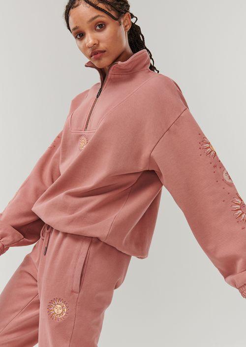 Zipper Classic Tracksuit Embroidered Hoodie Pant Set