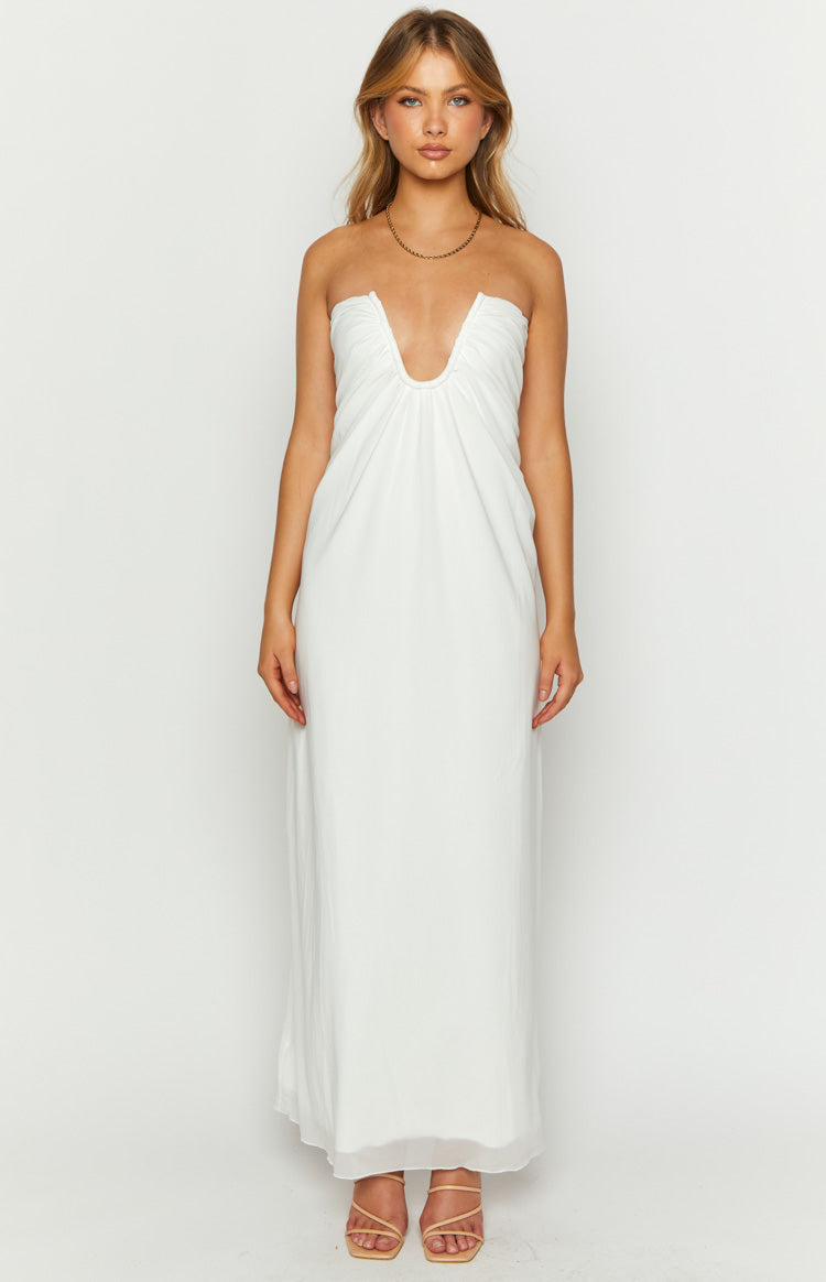 Off Shoulder Notched V Neck Ruched Formal Party Layered Plain Maxi Dresses-Yellow