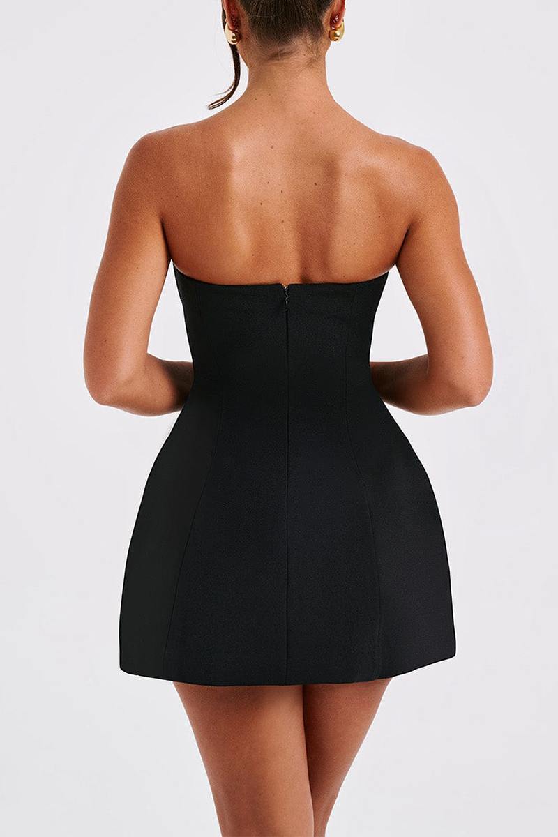 Boat Neck A-Line Wide Hem Cocktail Party Mini Tank Dresses-CHZ01