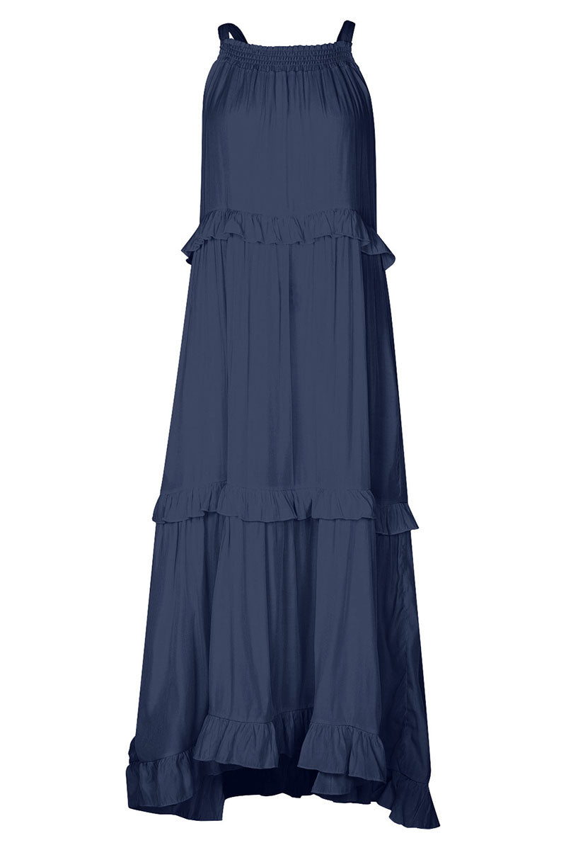 Ruffled Tiered Sleeveless Irregular Vacation Maxi Dresses