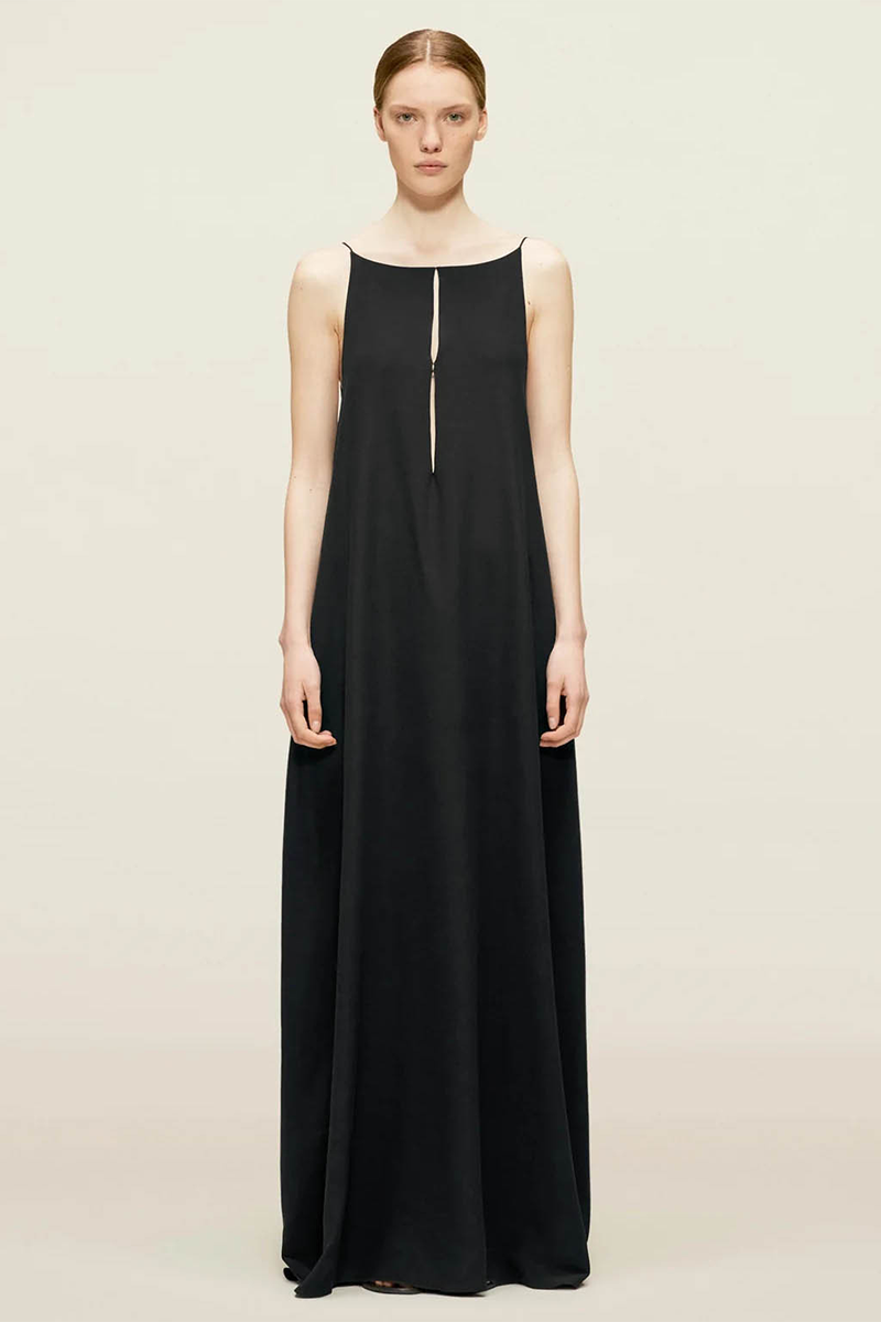 Cutout Spaghetti Strap Open Back Loose Fit Sleeveless Maxi Dresses-Beige