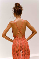 Y2K Fashions Knit V Neck Beach Cover Up Maxi Dresses