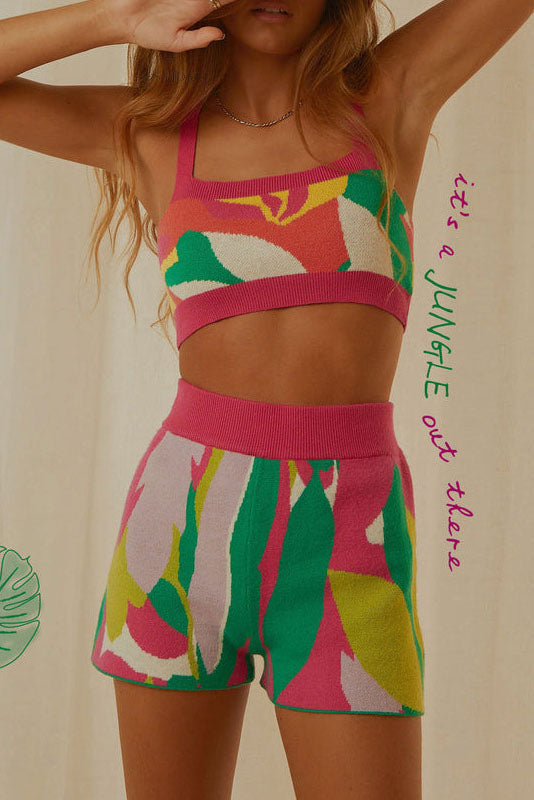 Knitted Two Piece Shorts Set