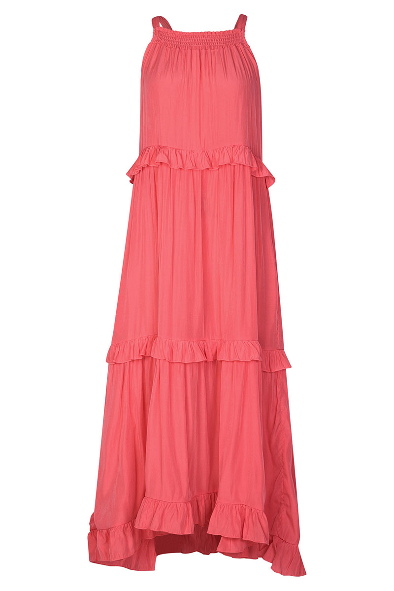 Ruffled Tiered Sleeveless Irregular Vacation Maxi Dresses