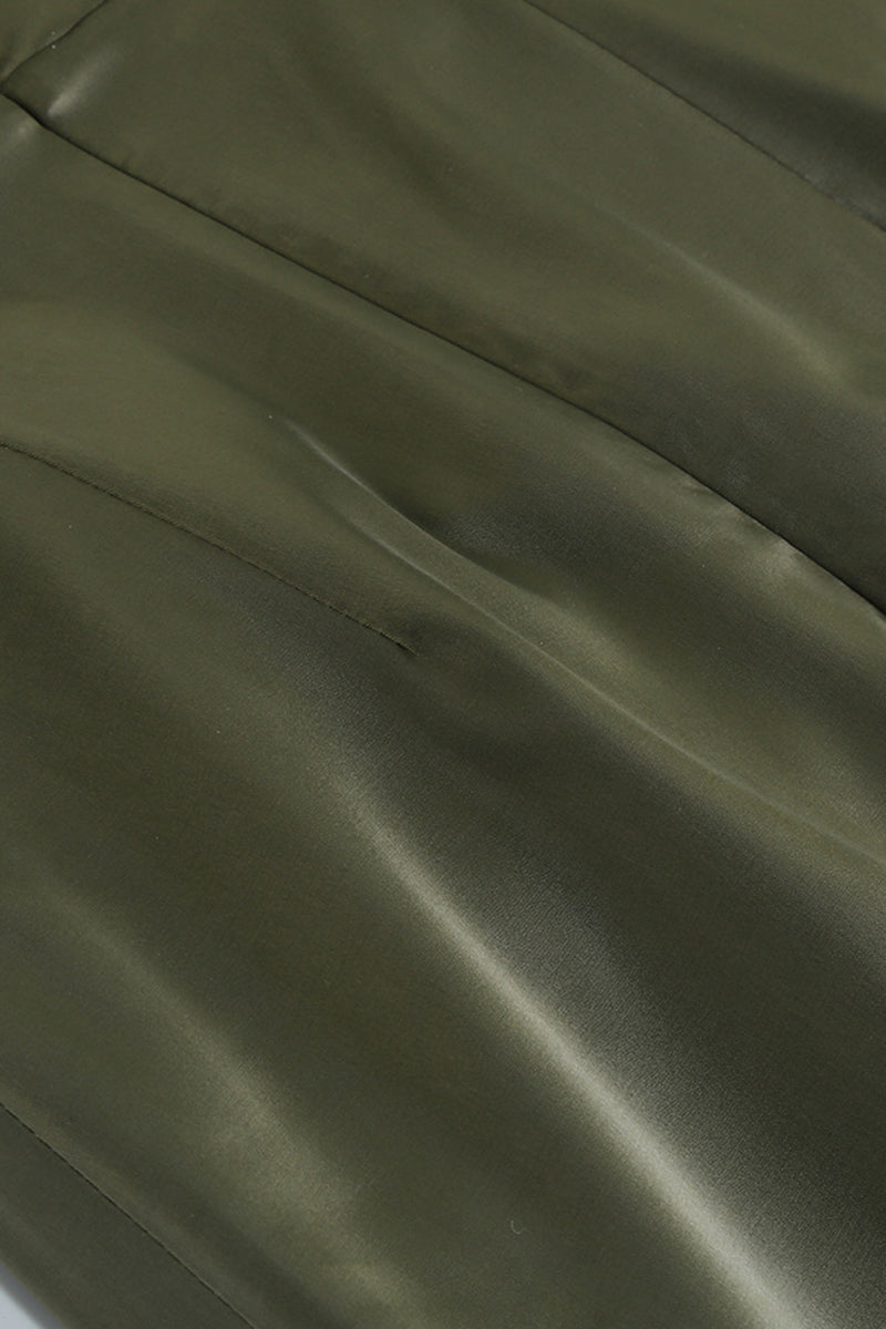 Irregular Neck Seam Corset Strapless High Slit Satin Evening Gown Slim Maxi Dresses