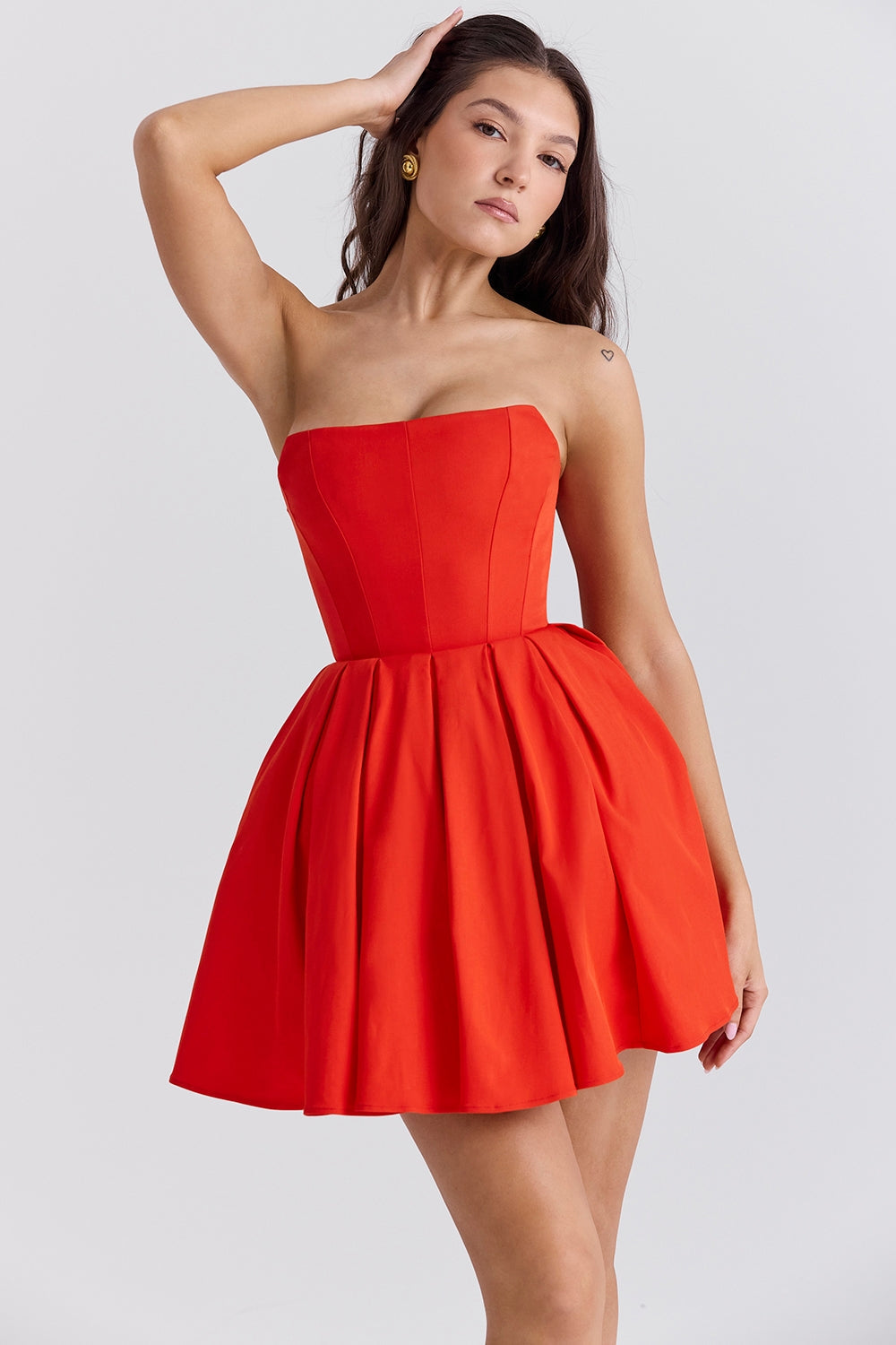 Boat Neck Corset A-Line Mini Tube Dresses-White