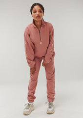 Zipper Classic Tracksuit Embroidered Hoodie Pant Set