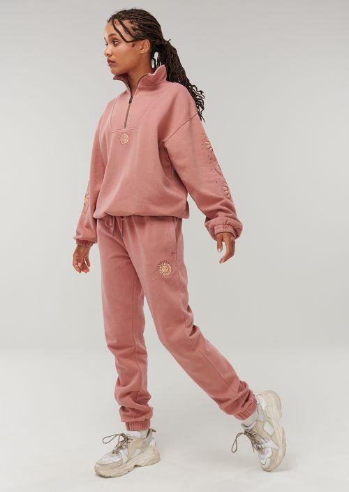 Zipper Classic Tracksuit Embroidered Hoodie Pant Set