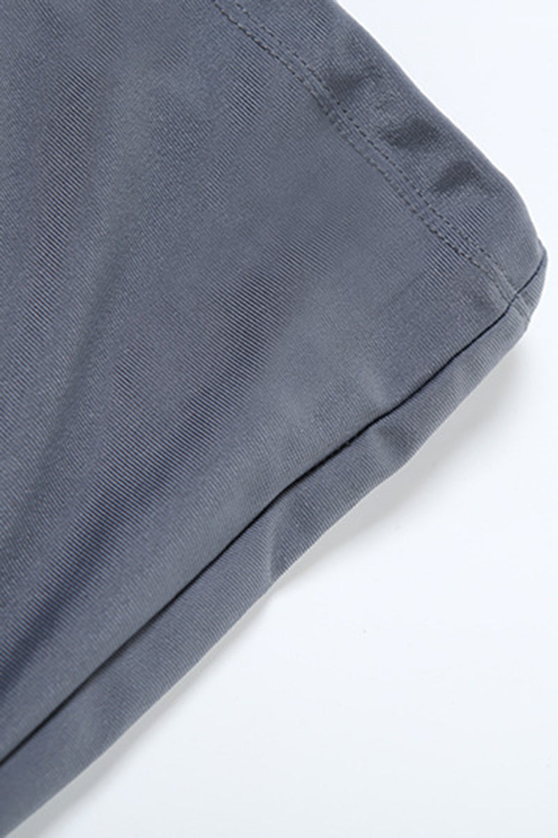 Drawstring Sweetheart Neck Cami Tank Top Wide Leg Pants Matching Set-Grey