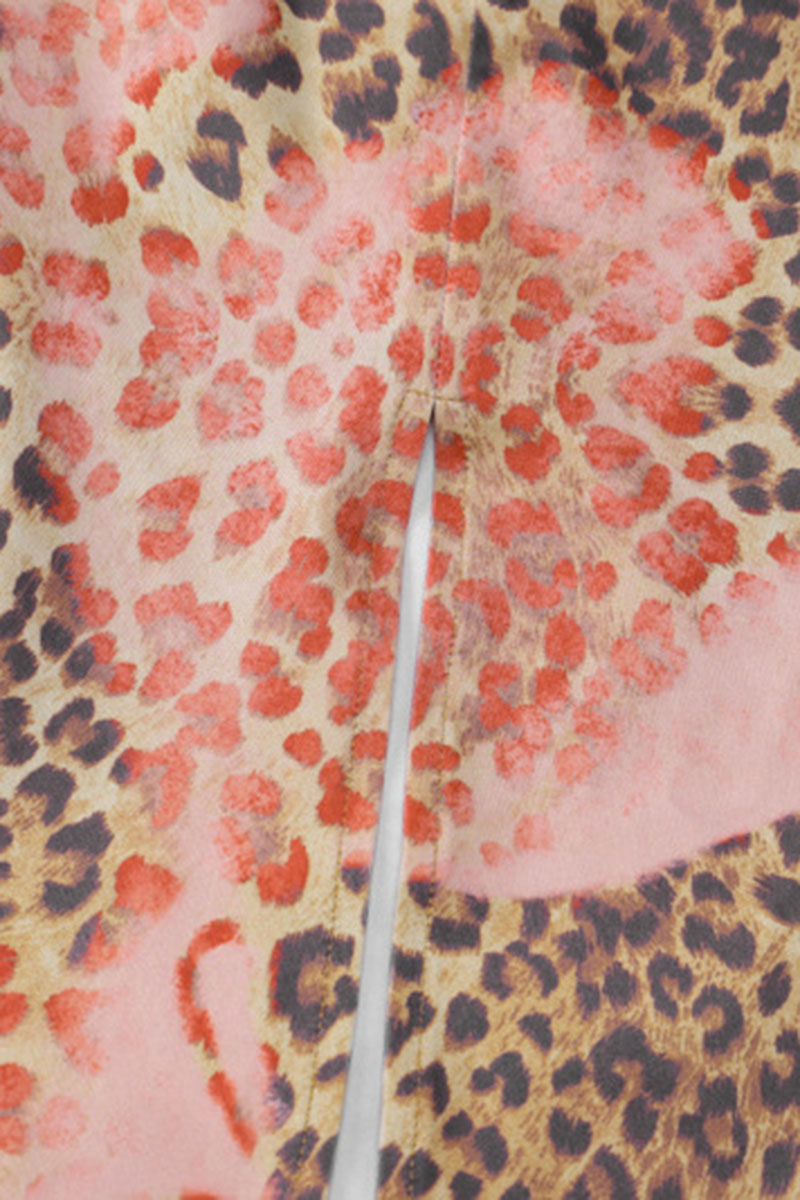 Leopard Print Slim-Fit Cocktail Party Maxi Slip Dresses-Brown